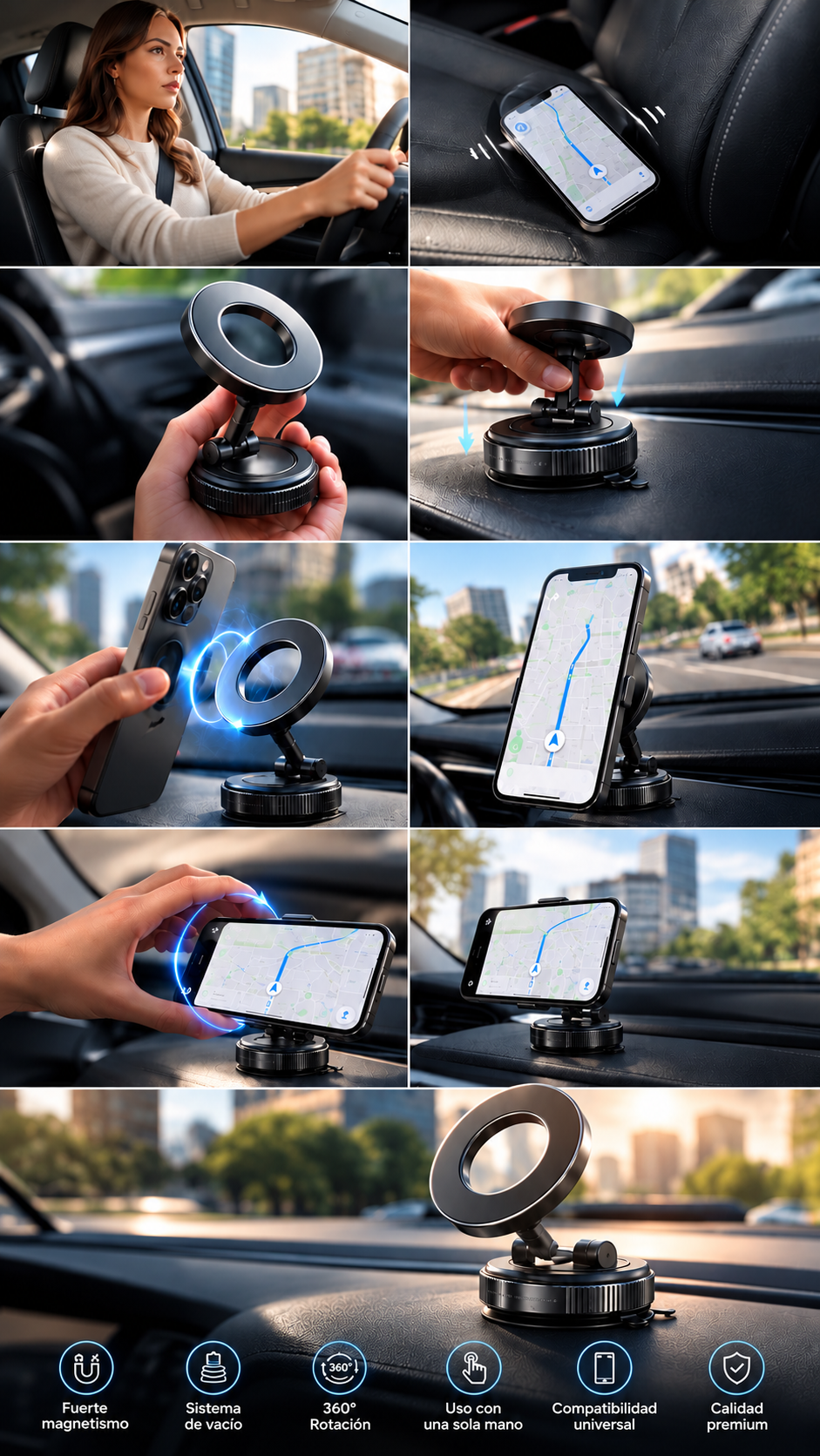 MAGNET PRO ™ 🧲 - SOPORTE MAGNETICO PARA TODO TIPO DE CELULARES , IDEAL PARA TU VEHICULO 🚗